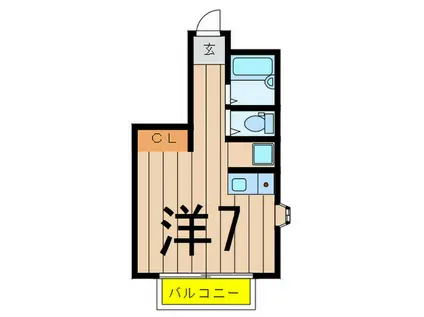コスモパレ(ワンルーム/1階)の間取り写真