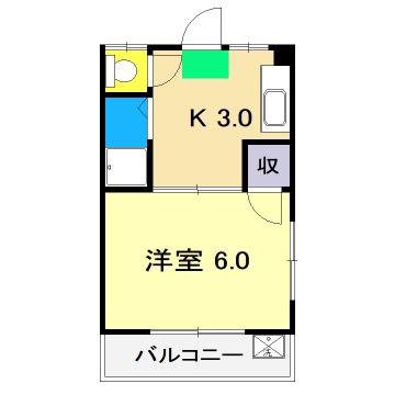 コーポライジング(1K/4階)の間取り写真