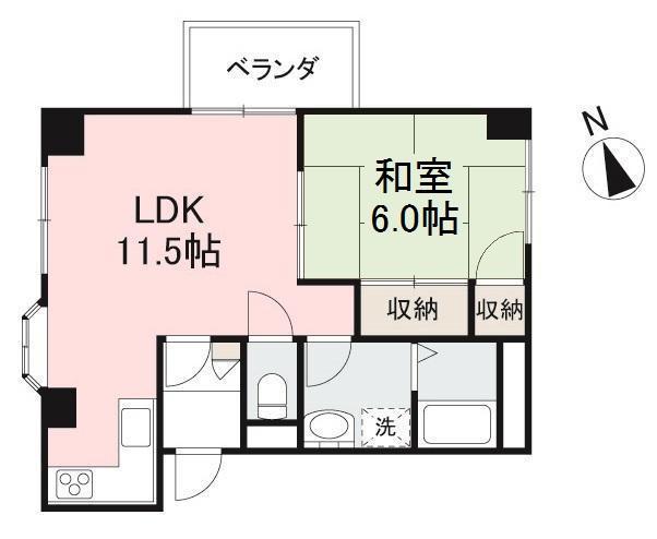 フラワーハイツ(1LDK/4階)の間取り写真
