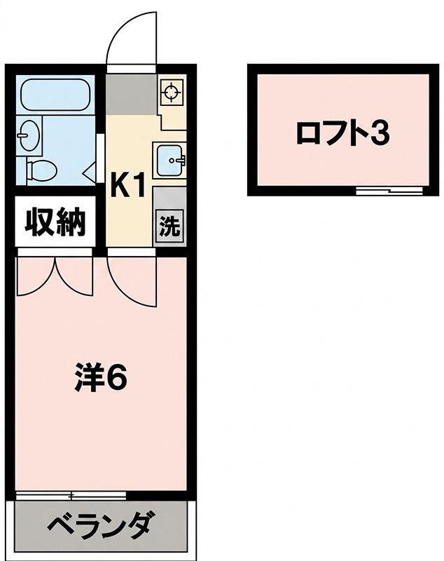 ヨーロピアン255洋光台(1K/2階)の間取り写真
