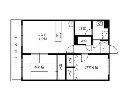 ドムールTSI(2LDK/3階)の間取り写真