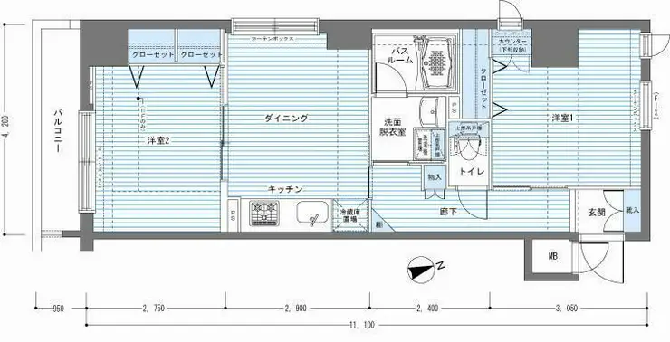 レジディア銀座東 2階階 間取り