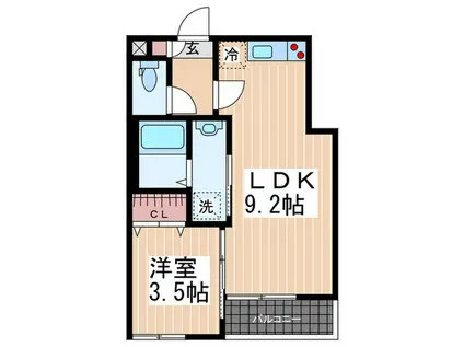 アベックスハイム吉見園(1LDK/3階)の間取り写真