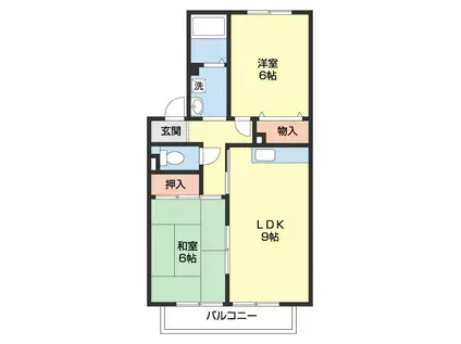 ニューあおい(2DK/1階)の間取り写真