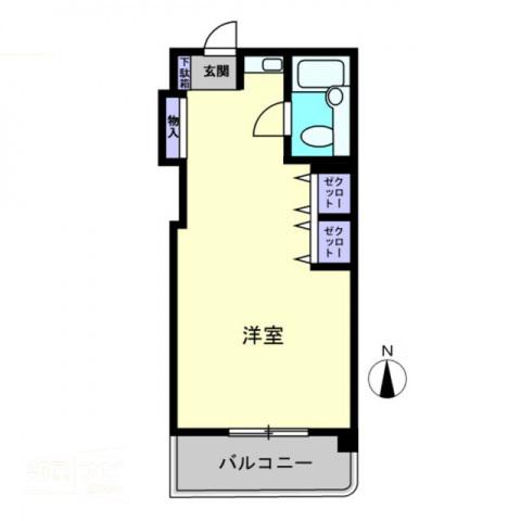 トリン錦町(1K/2階)の間取り写真