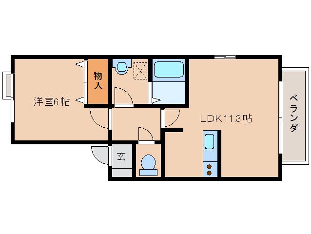 コージーコート八木 A棟(1LDK/1階)の間取り写真