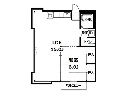 セゾンテルヌマNO.1(1LDK/2階)の間取り写真