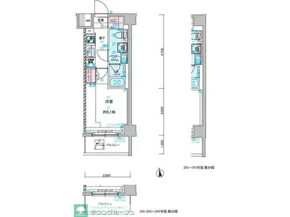 GENOVIA谷塚(1K/1階)の間取り写真