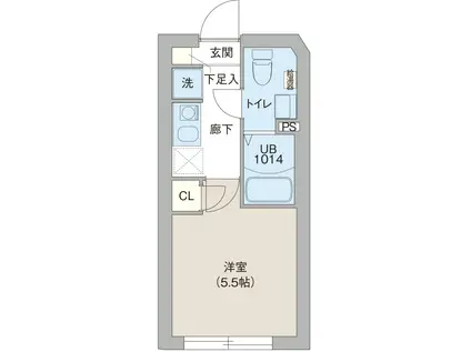 レピュア三ノ輪レジデンスII(1K/4階)の間取り写真