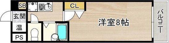 北大阪急行 緑地公園駅 徒歩13分 5階建 築29年(1K/1階)の間取り写真