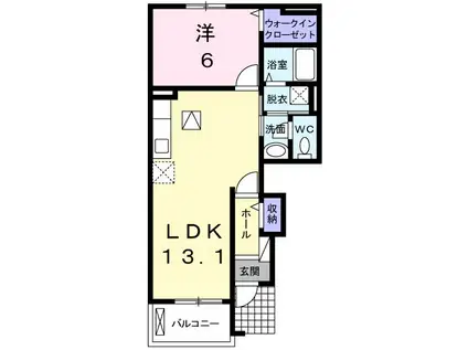 GROVE II(1LDK/1階)の間取り写真