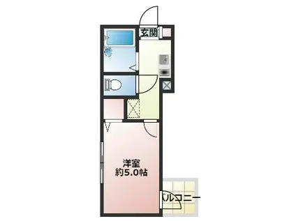 メルディア津田沼(1K/3階)の間取り写真