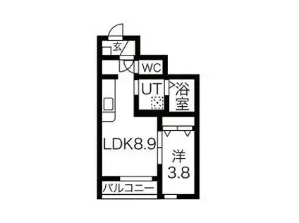 オリーブ5番館(1LDK/1階)の間取り写真