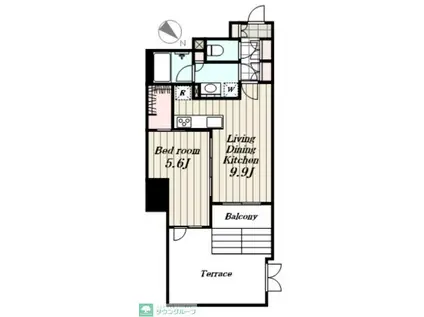 コンシェリア目白台 HILLSIDEAQUARE(1LDK/1階)の間取り写真