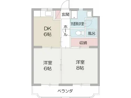 エレガントライフ2(2DK/3階)の間取り写真