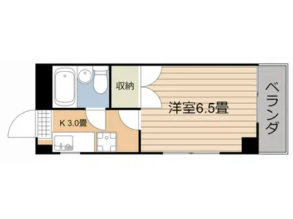 東ビル(1K/4階)の間取り写真