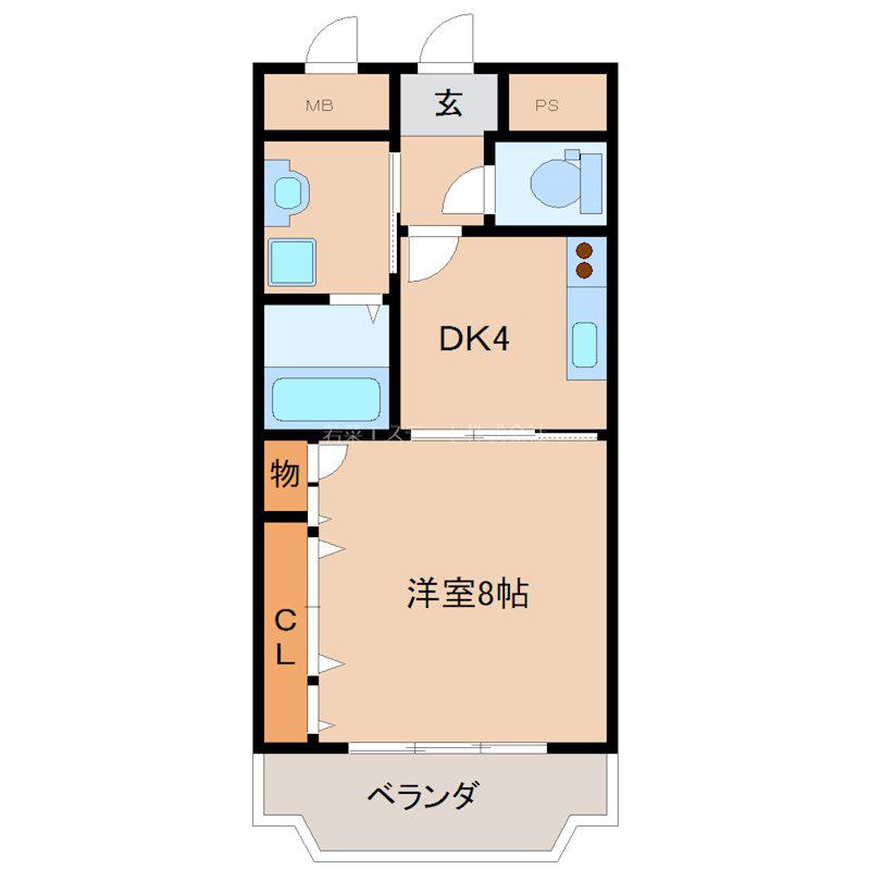 YMクレスト(1DK/6階)の間取り写真
