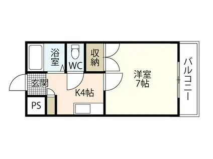 カーサ青崎(1K/3階)の間取り写真