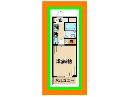 檜の森ハイツ(1K/3階)の間取り写真