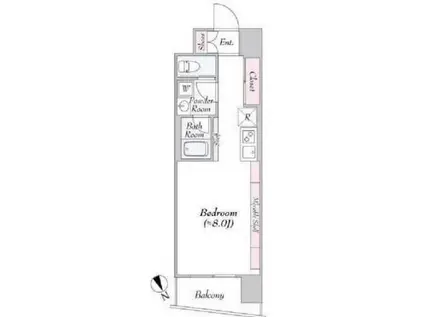 ヴァンテ・アン神楽坂(ワンルーム/3階)の間取り写真