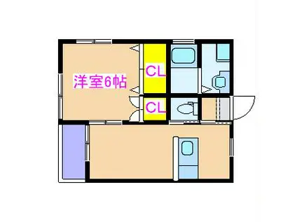 ロイヤルハイツ川西(1LDK/1階)の間取り写真