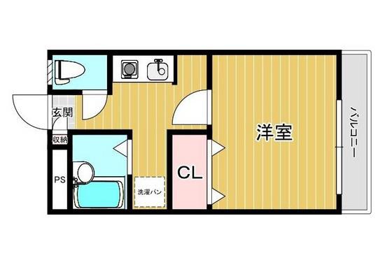 グレコ東山(1K/1階)の間取り写真