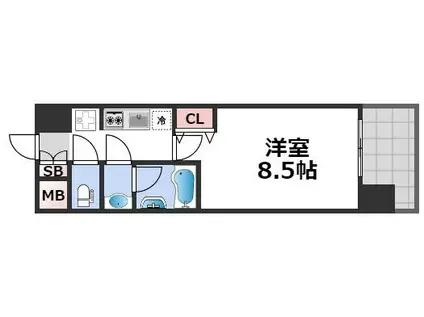 SPLENDIDE NAMBAIII(1K/10階)の間取り写真