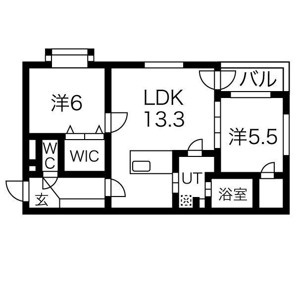 COMSAP 24 GRAND STAGE(2LDK/2階)の間取り写真