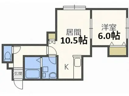 ジュピターV(1LDK/2階)の間取り写真