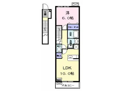 DIACRANE榮(1LDK/2階)の間取り写真
