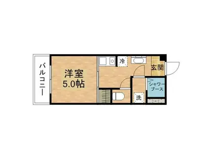 海ビル(1K/1階)の間取り写真