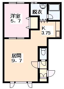 ルミナス(1LDK/1階)の間取り写真