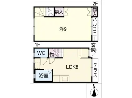 アーバニティハウス630(1LDK/1階)の間取り写真