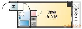 ハートイン城北町(ワンルーム/2階)の間取り写真