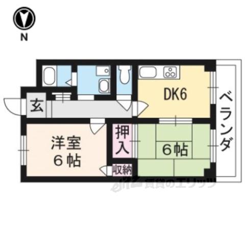 グリーンベルⅠ号館(2DK/3階)の間取り写真