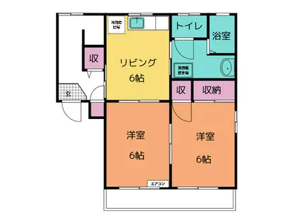 メゾン元島田(2DK/2階)の間取り写真