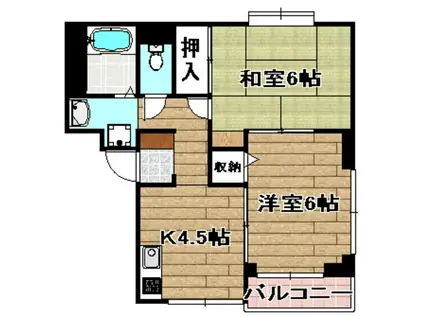 アーバンライフフミ(2K/2階)の間取り写真