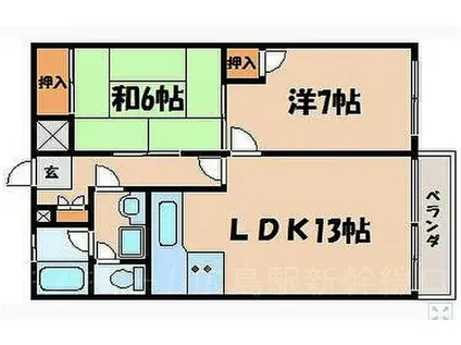 サンピア牛田(2LDK/5階)の間取り写真