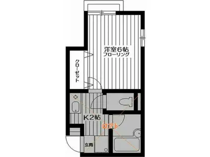 アザレ読売ランドA棟(1K/2階)の間取り写真