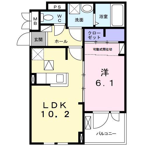 メゾン・アール(1LDK/1階)の間取り写真