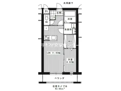 LUXE DE MINE(1LDK/4階)の間取り写真