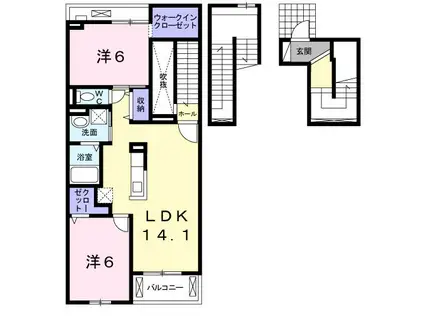 ラ・ルミエール(2LDK/3階)の間取り写真