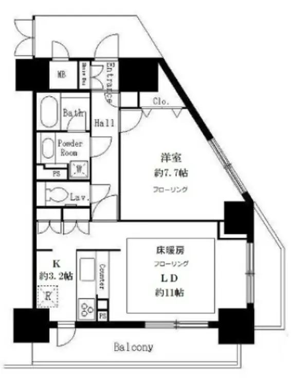 サンクレール荒川ブランガーデン 11階階 間取り