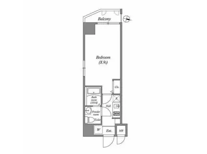 アスール亀有(1K/1階)の間取り写真