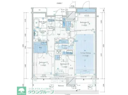 ブランズタワー豊洲(3LDK/17階)の間取り写真