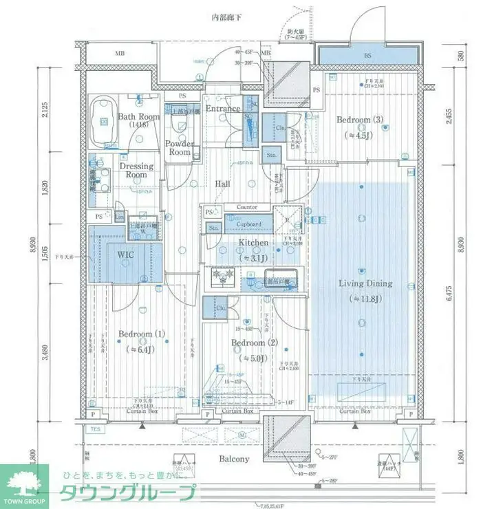 ブランズタワー豊洲 17階階 間取り