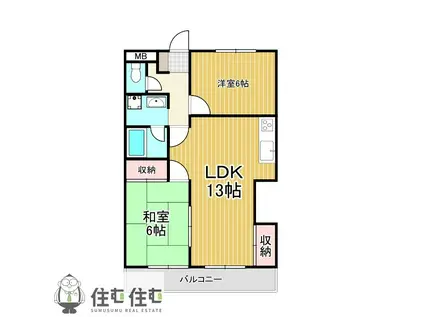 Y.Sビル(2LDK/4階)の間取り写真