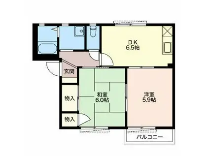 フォーレストB(2DK/1階)の間取り写真