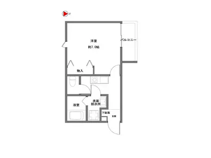 ＪＲ中央線 西国分寺駅 徒歩10分 3階建 築1年(1K/2階)の間取り写真