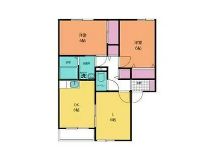 シャルムB(3DK/2階)の間取り写真